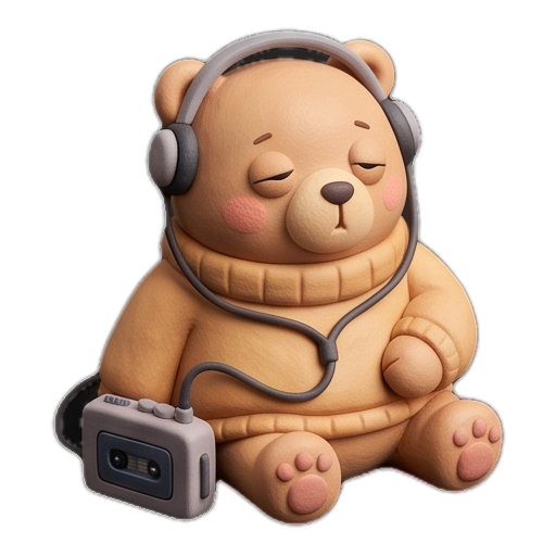 Clay lofi bear sticker 01