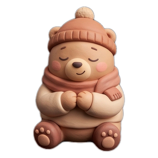 Clay lofi bear sticker 04