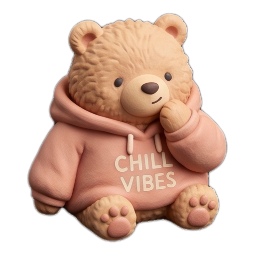 Clay lofi bear sticker 06