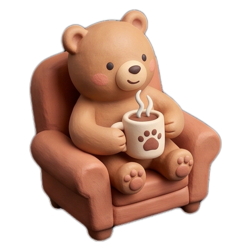 Clay lofi bear sticker 07