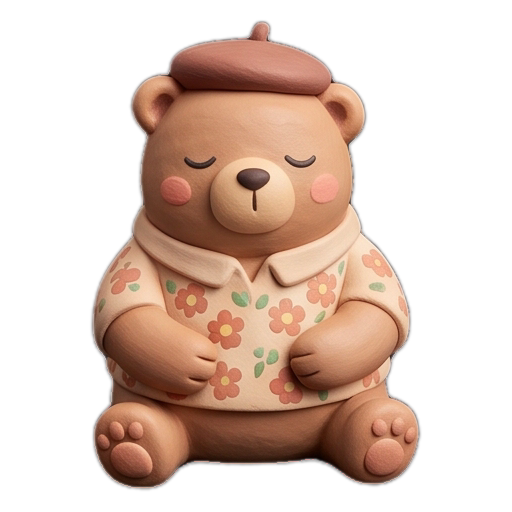Clay lofi bear sticker 09