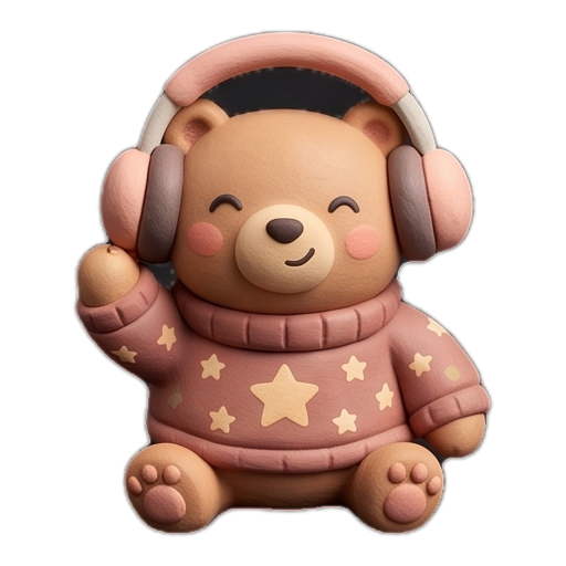 Clay lofi bear sticker 16