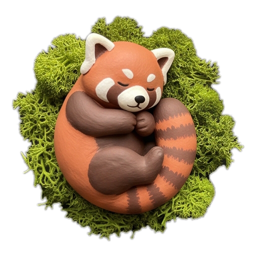 Clay sleepy red panda sticker 01
