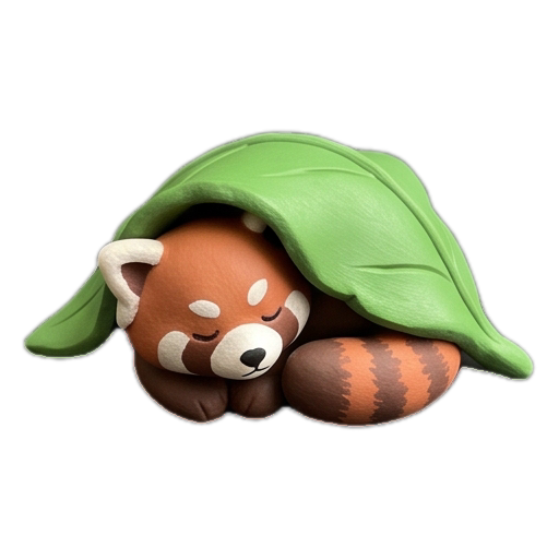 Clay sleepy red panda sticker 03