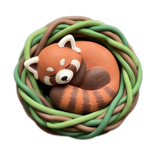 Clay sleepy red panda sticker 04