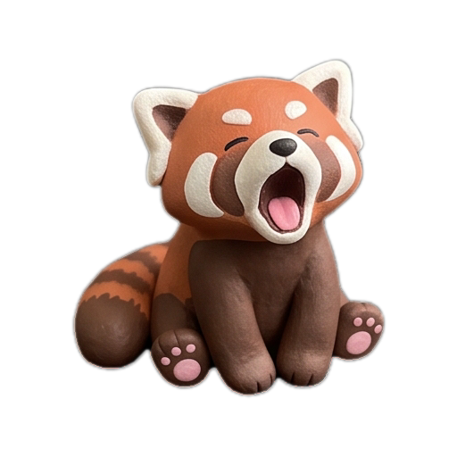 Clay sleepy red panda sticker 06
