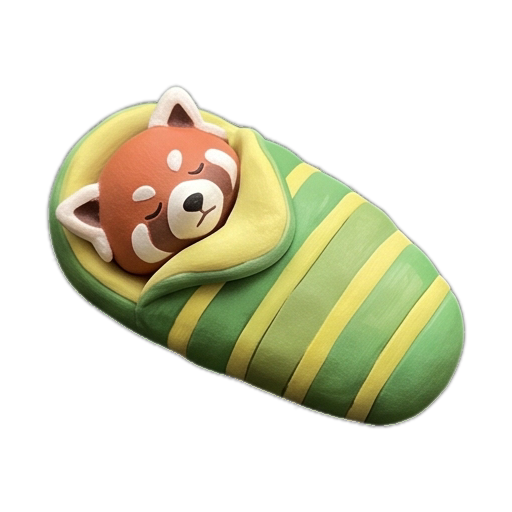 Clay sleepy red panda sticker 07