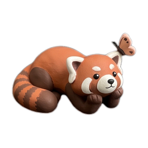Clay sleepy red panda sticker 10