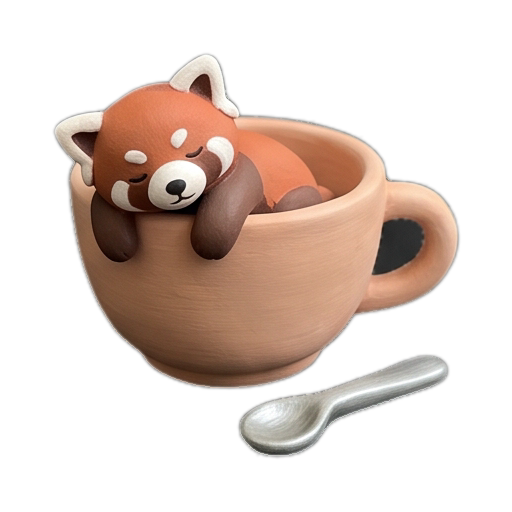 Clay sleepy red panda sticker 11