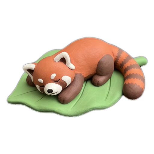 Clay sleepy red panda sticker 13