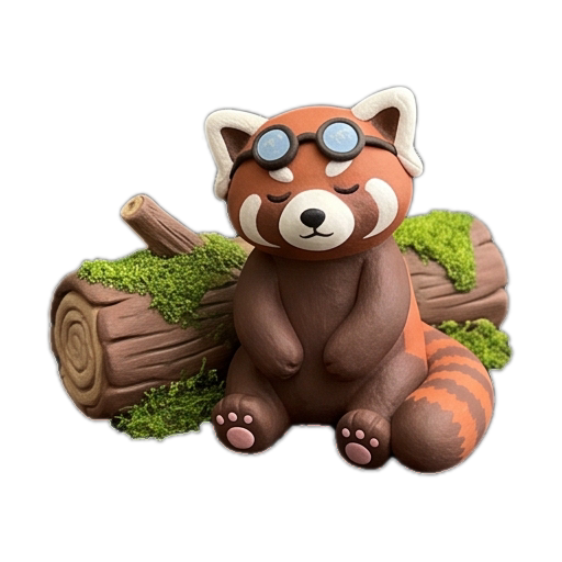 Clay sleepy red panda sticker 14