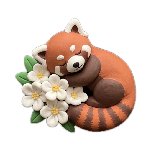 Clay sleepy red panda sticker 15