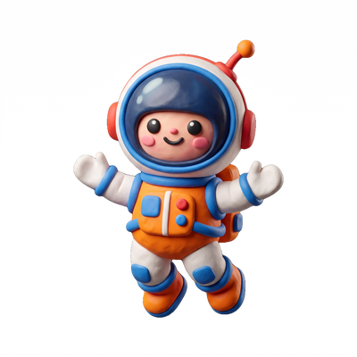 Clay astronaut sticker