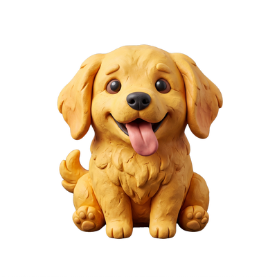 Clay golden retriever sticker