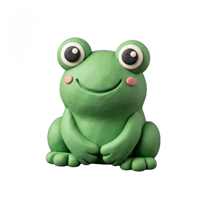 Clay frog sticker