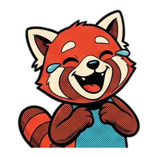 Retro Comic red panda example 1