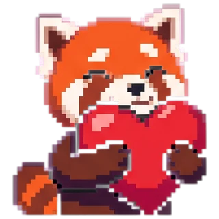 Pixel Art red panda example 3